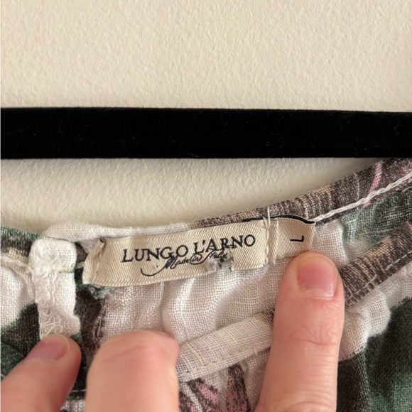 Lungo L’arno Dress, 100% linen, size large, tropical print - Picture 3 of 4